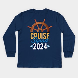 Cruise Squad 2024 Group Gifts Vacation Family Matching Kids Long Sleeve T-Shirt